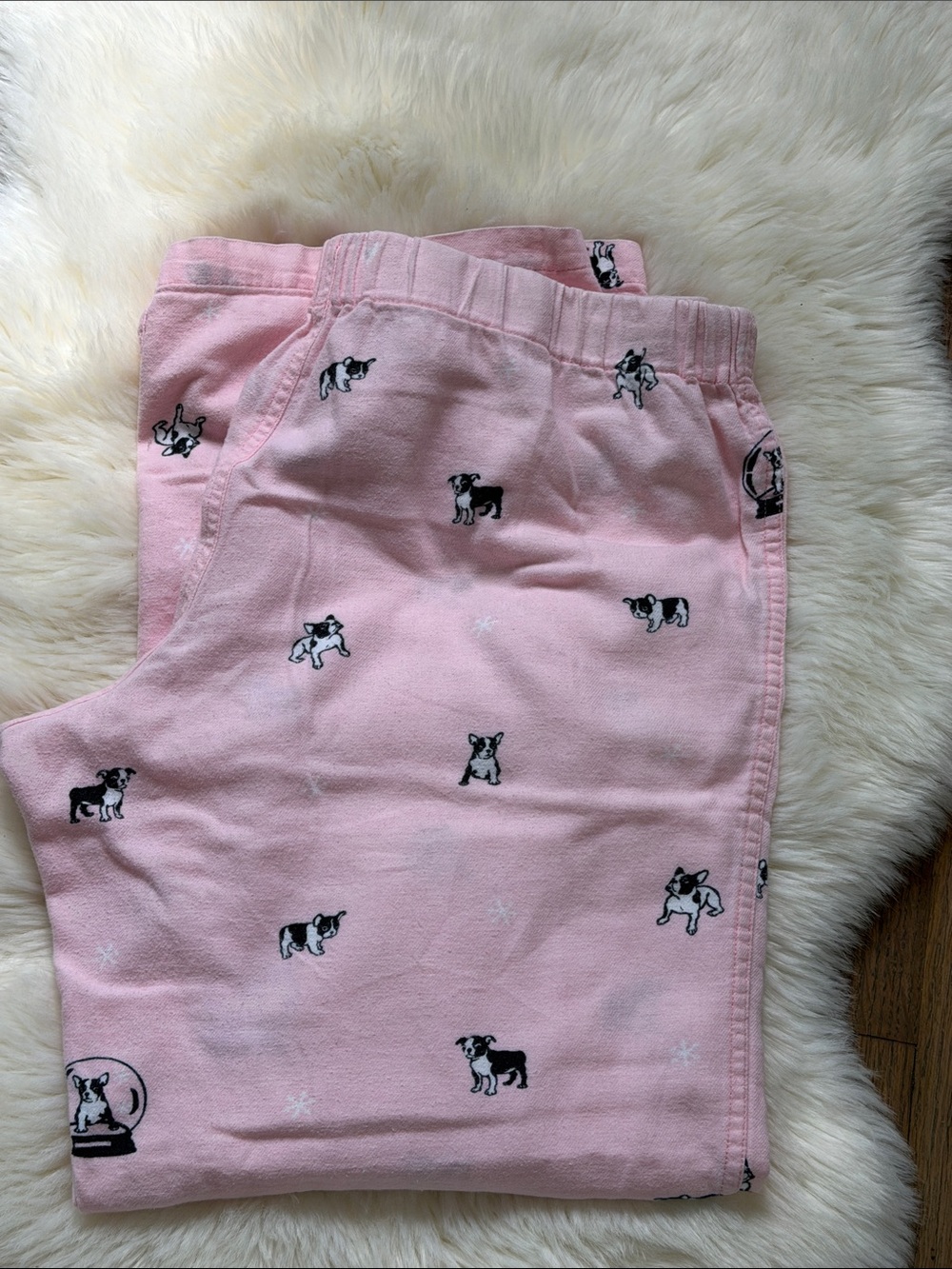 J. Crew Pink  Pajama Bottoms with frenchie Dog Print